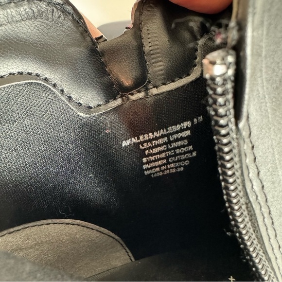 Anne Klein Black leather size 9 wide block heel side zip mid calf booties - Picture 10 of 12